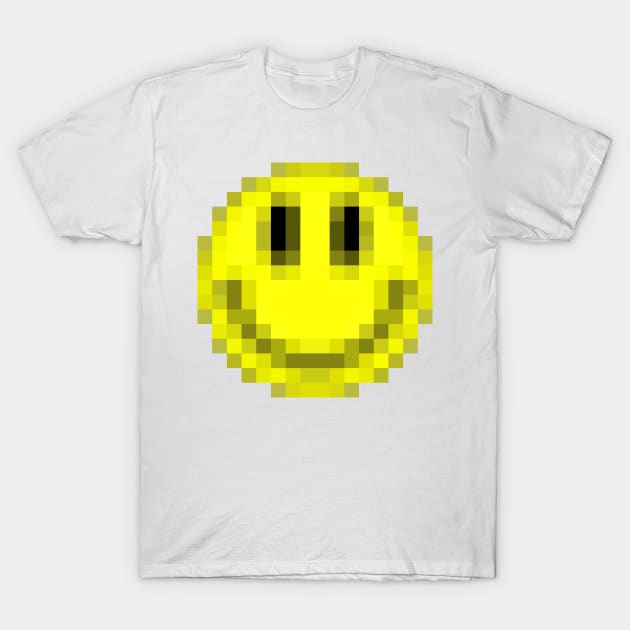 Pixelart Acid House Smiley Face T-Shirt by DankFutura